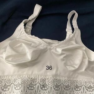 Ruby Ribbon White Lace Demi (Demiette) size 36